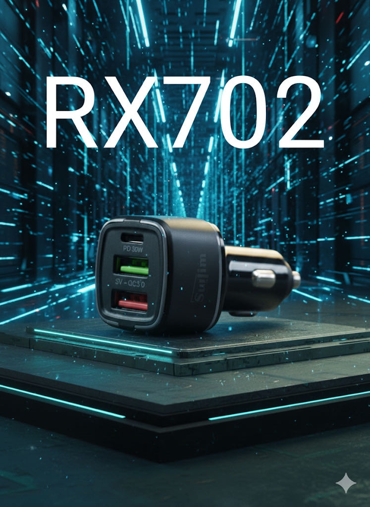 Зарядное устройство Sulim RX-702- Авто зарядка USB Type-C, USB 30 Вт черный
