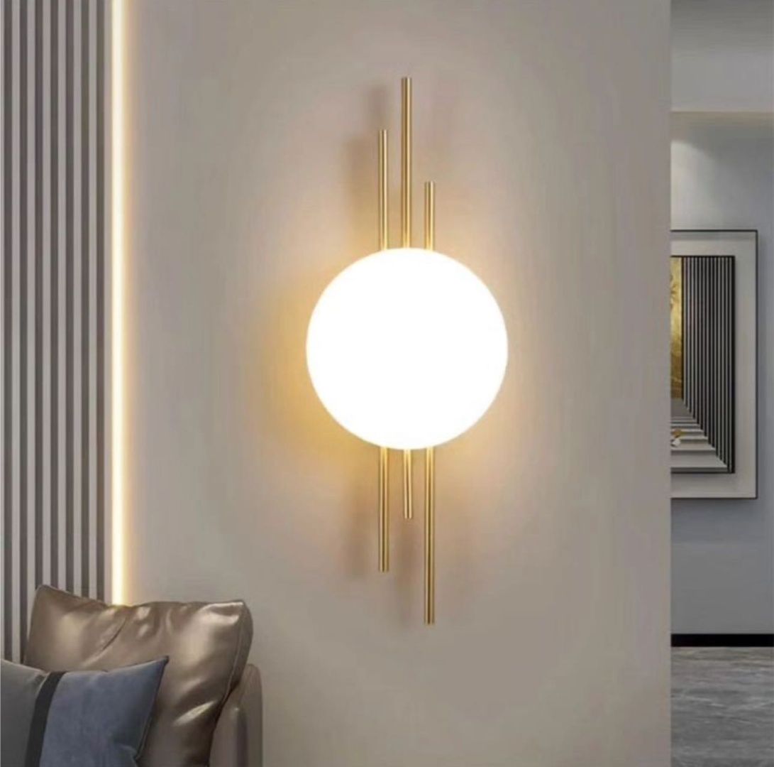 Бра настенный LED, золотистый, белый