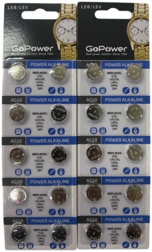 Батарейка AG10 GoPower 2 шт