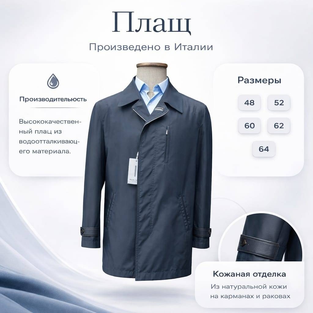 Плащ синий