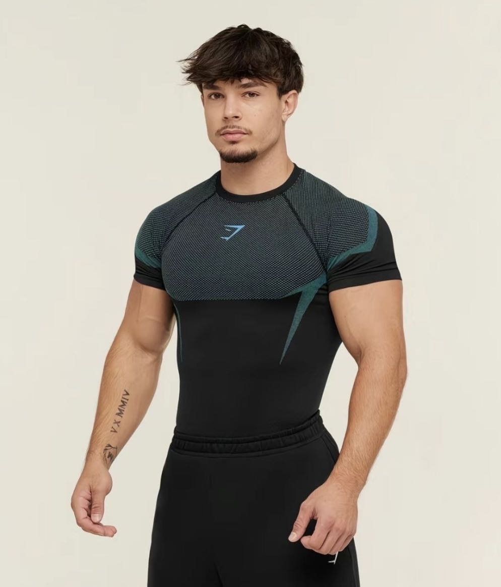 Рашгард Gymshark бирюзовый