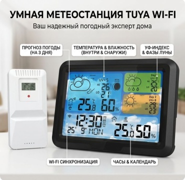 Метеостанция TUYA черный