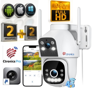 Ctronics камера видеонаблюдения CTIPC-800C-DL-EU4G HD, 2 расширение 1080P