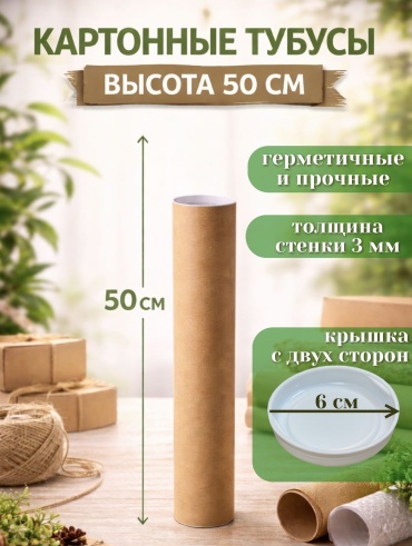 Тубус 1 шт, 6х6х50 см