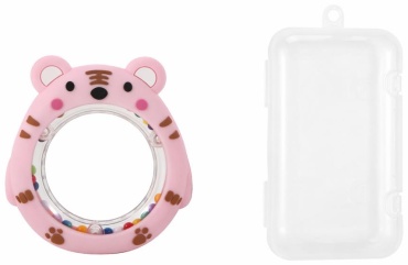 Прорезыватель angels shop Мишка, 1 шт, розовый