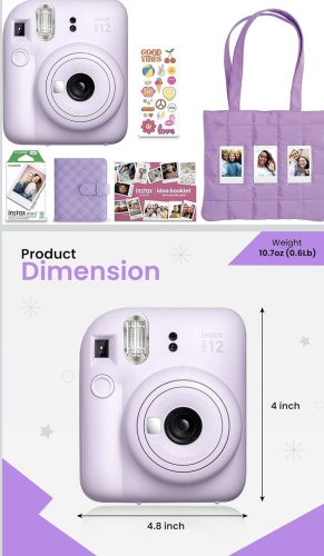 Фотокамера моментальной печати Fujifilm Instax mini 12 instant camera bundle фиолетовый