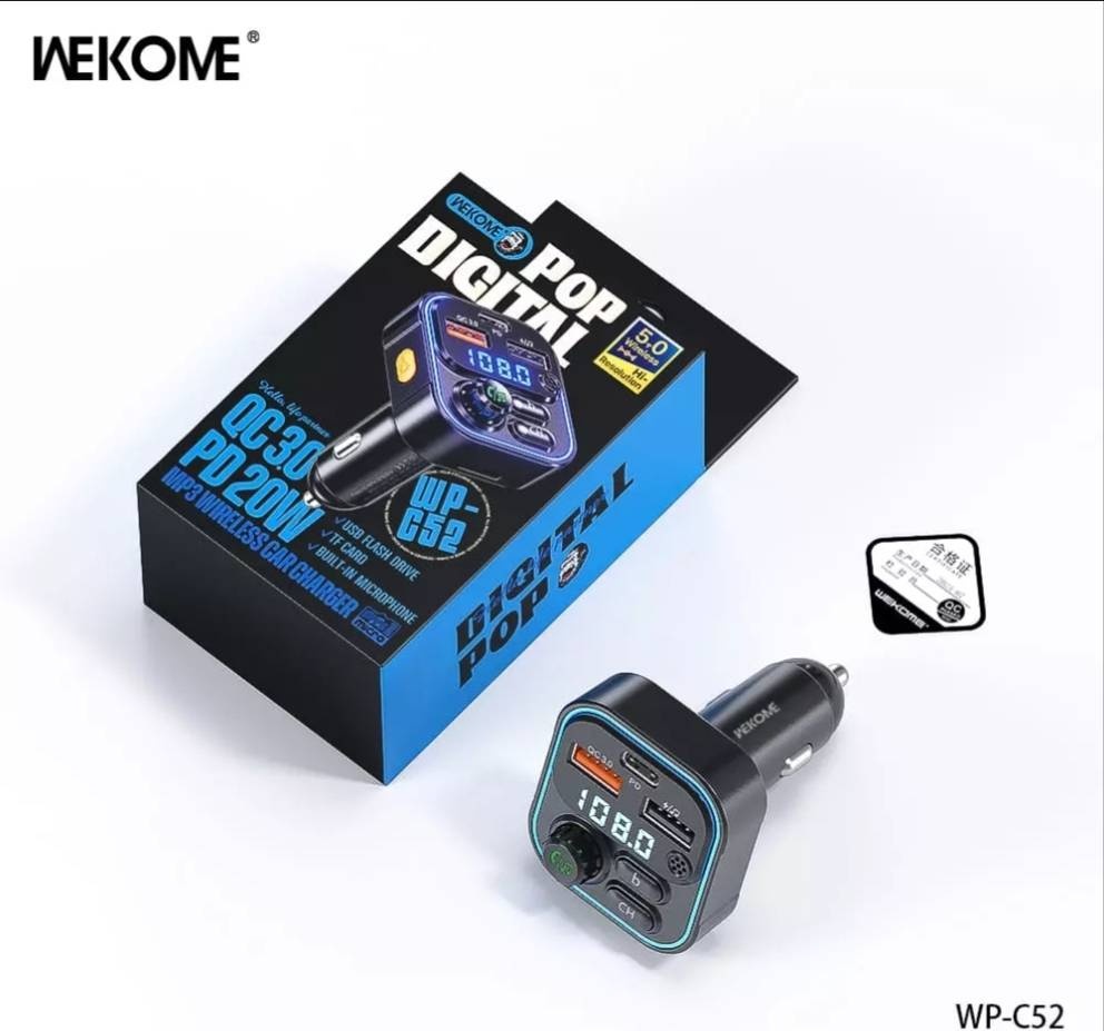 FM-трансмиттер WEKOME Wp-c52 черный
