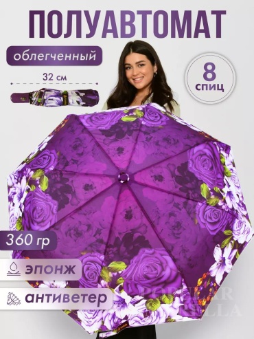 Складной зонт автомат синий