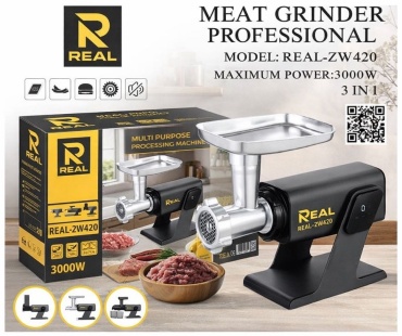 Мясорубка Realx Real-ZW420 черный, серый