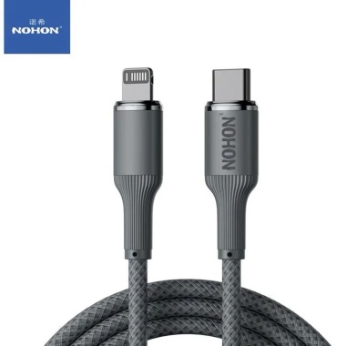 Кабель NO.1 USB TypeC (M), Lightning (M), 1 м, серый