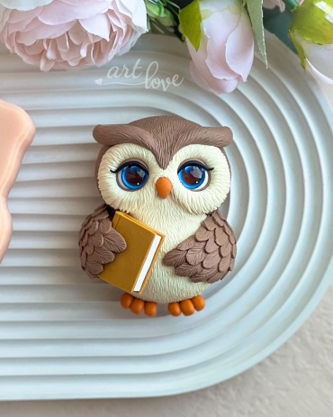 ArtLove Сова с книгой 2D пищевой силикон