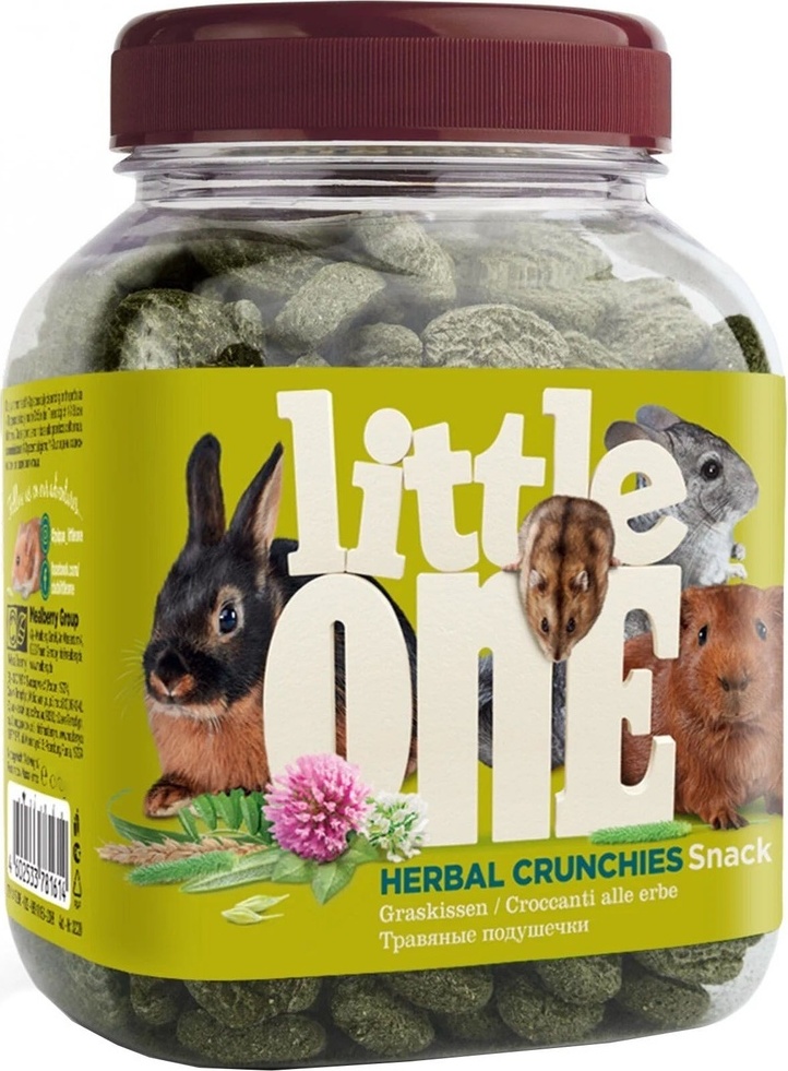 Лакомство Little One Herbal Crunchies Snack Травяные подушечки для кроликов, грызунов 100 г