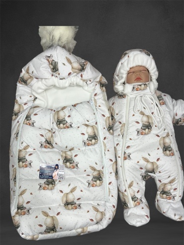 Конверт-мешок Dana Baby белый, зеленый