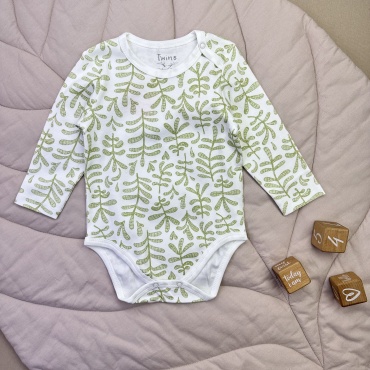Боди Twins Textile белый, зеленый