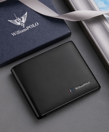 Портмоне William Polo натуральная кожа черный