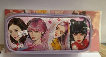 Пенал Black pink, застежка молния, мультиколор