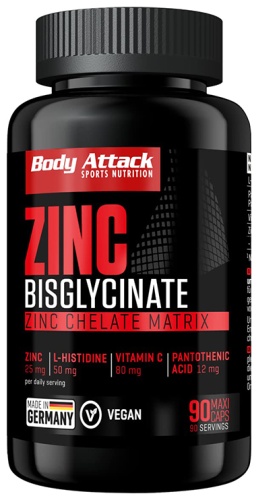 Специальная добавка Body Attack Цинк Бисглицинат 90 капсул w