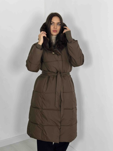 Пуховик LS Shop коричневый