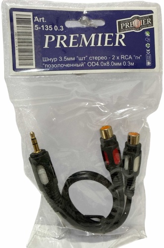 Кабель Premier 3.5 mm jack - 2xRCA