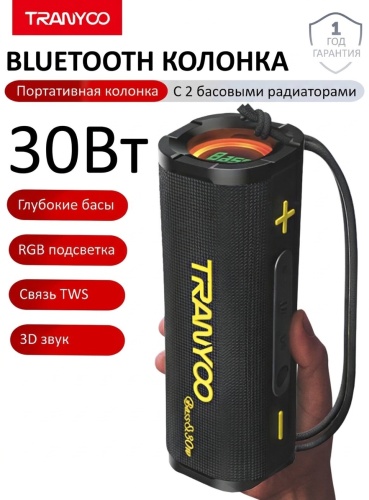 Портативная колонка TRANYOO T-B17 черный, зеленый