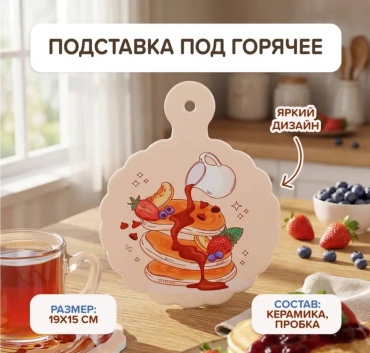 Подставка O'Kitchen керамика, пробка