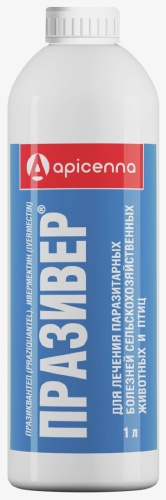 Средство Apicenna Празивер 1л от клещей, от слепней, от гельминтов суспензия, для любого веса