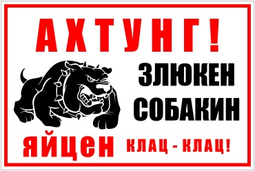 Табличка Злая собака 20x30 см