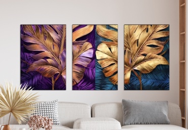 Room Art KZ модульная картина Модульная картина с листьями 200x100 см