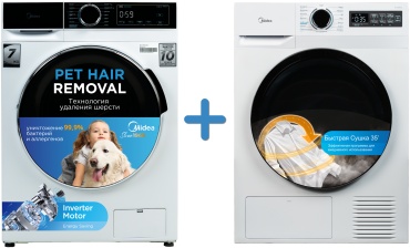 Стиральная машина Midea MFA01W70B/W-C белый + подарок