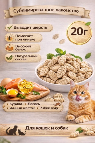 Печенье для вывода шерсти 20 г