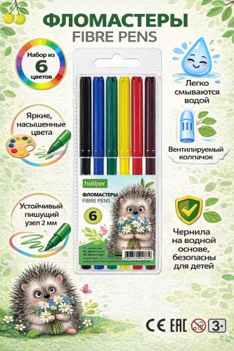 Фломастер Hatber 6 шт