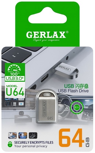 USB Flash карта GERLAX gerlax 188 64гб 64 Гб серебристый