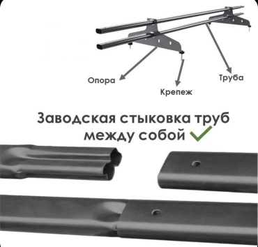 Снегозадержатель трубчатый RAL 7024(серый) сталь, серый