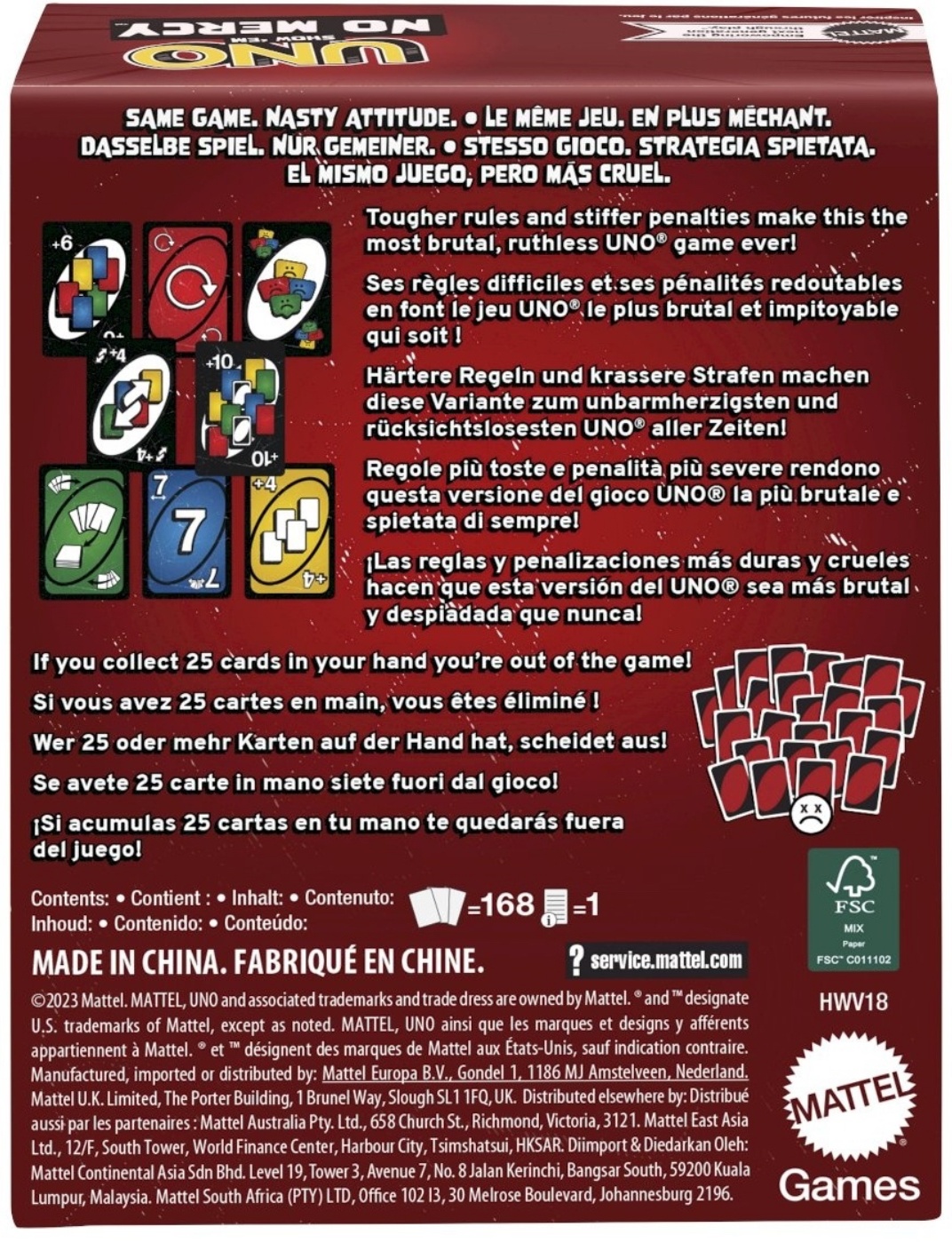 Настольная игра Uno No Mercy