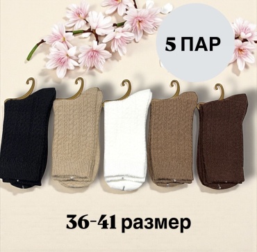 Носки SPEED WIN 5 пар коричневый, белый 36-41