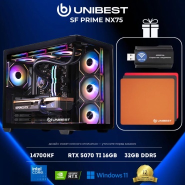 UNIBEST i7-14700KF / RTX 5070 Ti 16 Гб / 32 Гб / SSD 2000 Гб / Win 11