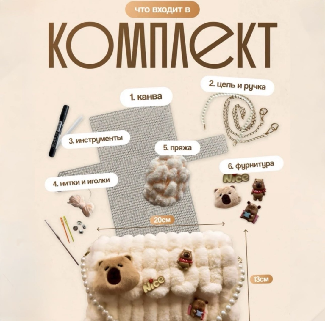 Набор для создания сумки Капибара