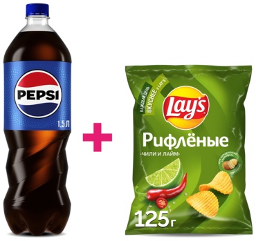 Чипсы Lay’s картофельные со вкусом чили-лайм 125 г + напиток Pepsi 1.5 л