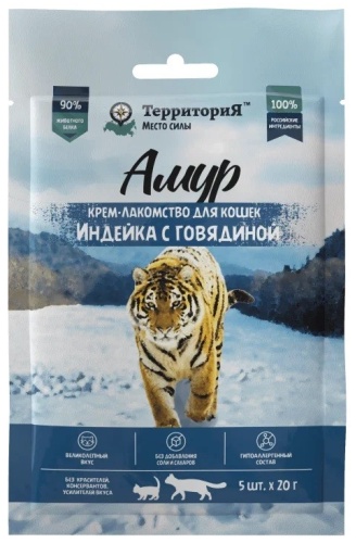 Лакомство Территория Амур пюре индейка, говядина 100 г 1 шт