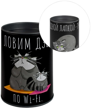 Копилка Феникс плюс СЕРЫЙ КОТ, металл