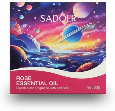 SADOER Planetary Rose Fragrance Bath Salt Ball - Шарик с солью для ванны с ароматом Планетарной розы бомбочка 80 г