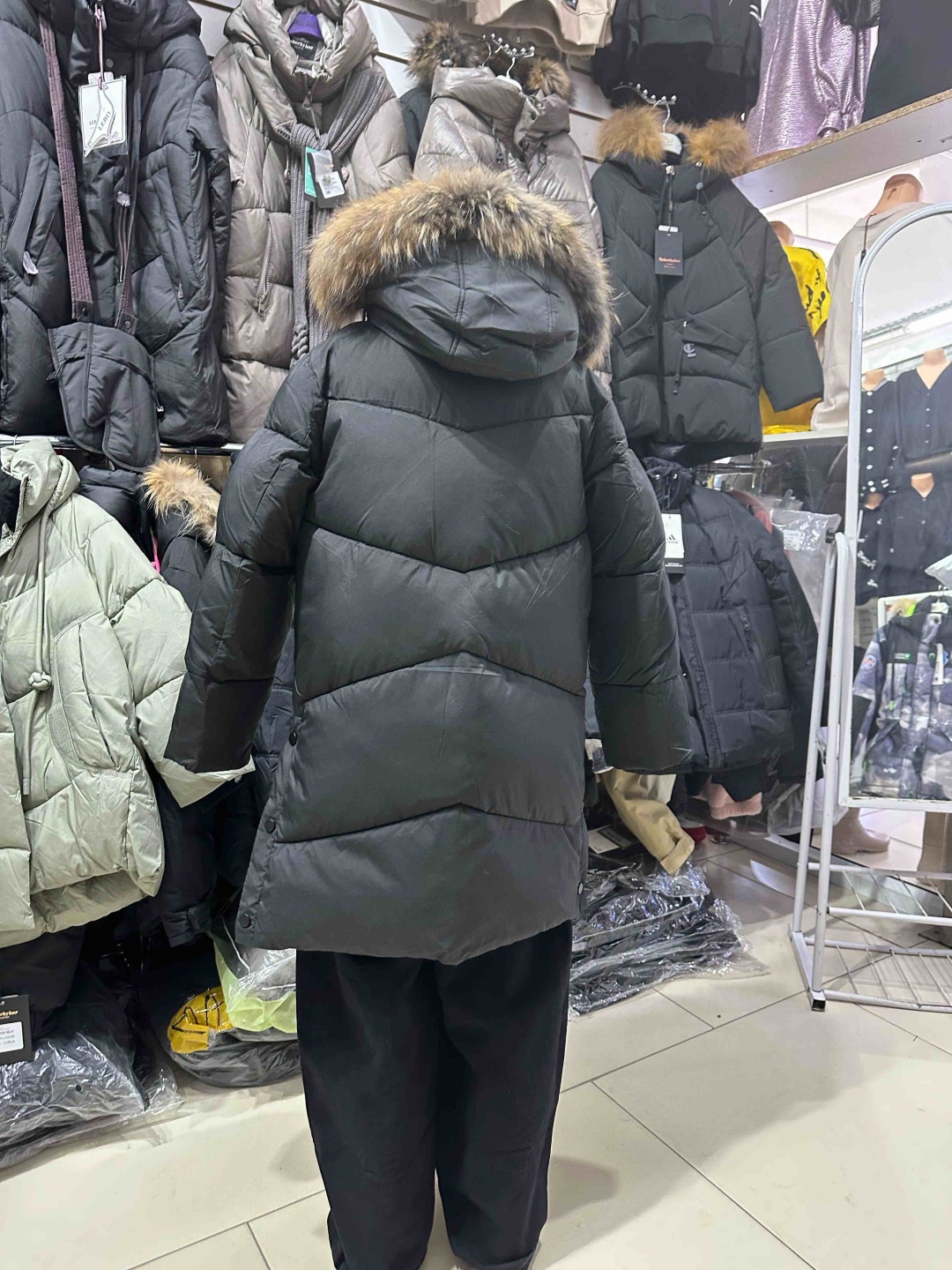 Пуховик черный