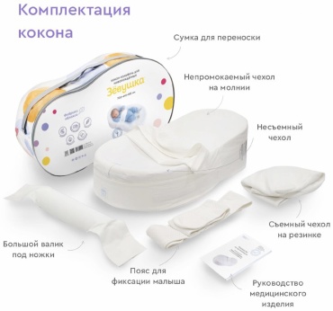 Детский кокон Фабрика Облаков Зёвушка 41x70x20 см, беспружинный, хлопок
