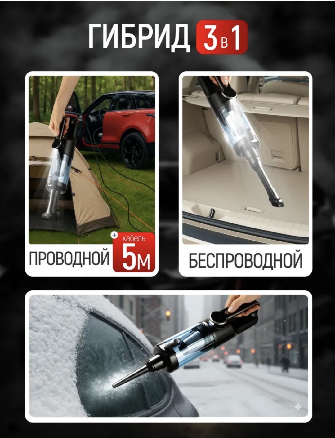 Пылесос Лофт черный