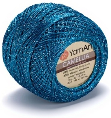 Клубок YarnArt Блестящая пряжа люрекс Camellia 423 бирюза 190 м 20 г