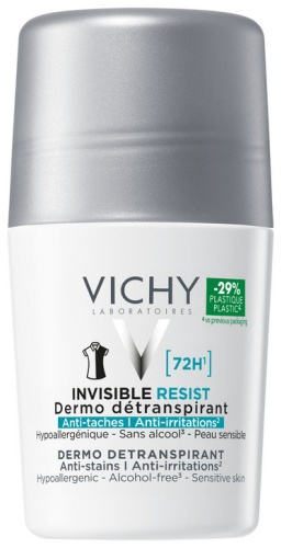 Vichy Дезодорант-антиперспирант шариковый INVISIBLE женский, 50 мл