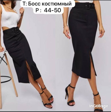 Юбка карандаш черный