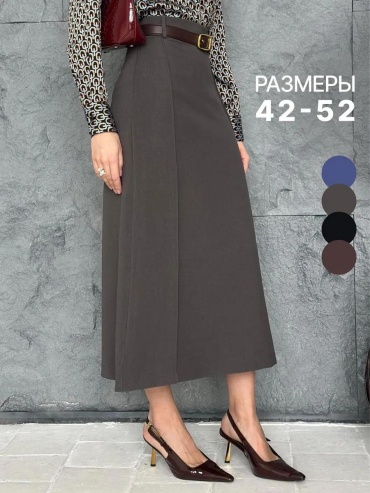 Юбка трапеция коричневый