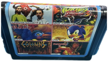 Superstar Soccer, Ninja Turtles Fighting, Flicky, Sonic, Columns, Rambo 3 SEGA ENG