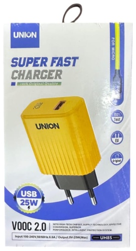 Зарядное устройство Union UH85 USB желтый